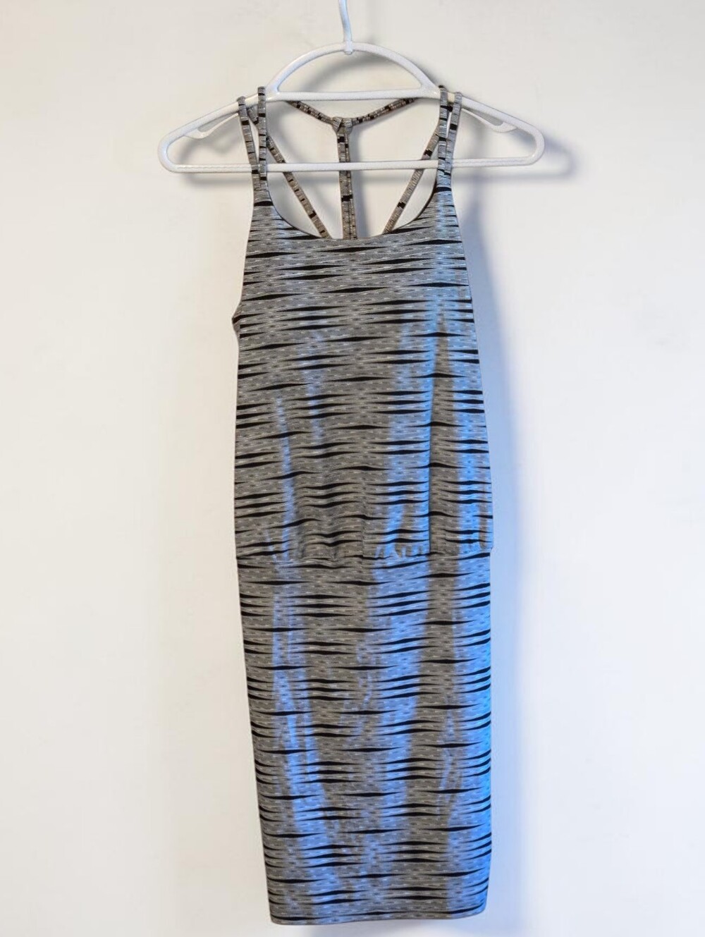 Athleta Strappy Back Ariel Venice Swim Dress Black White Stripe Women's XXS